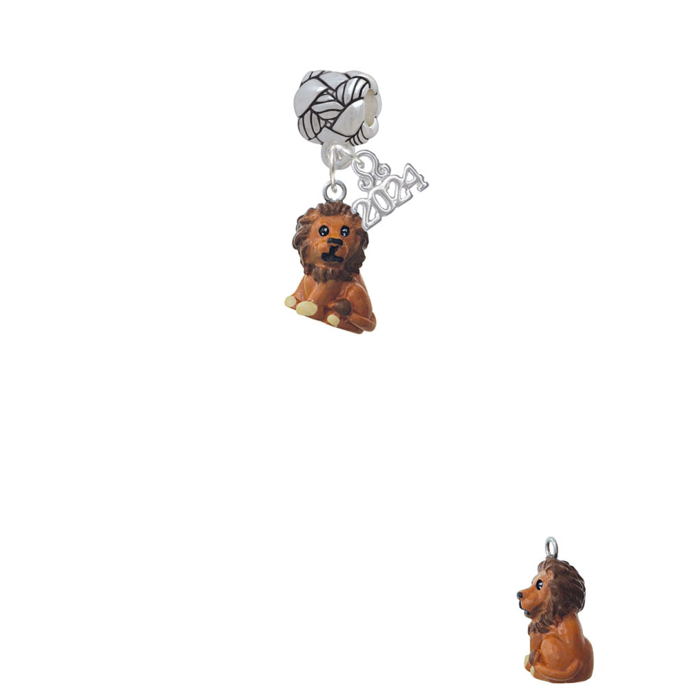 Delight Jewelry Resin Tan Lion Woven Rope Charm Bead Dangle with Year 2024 Image 2