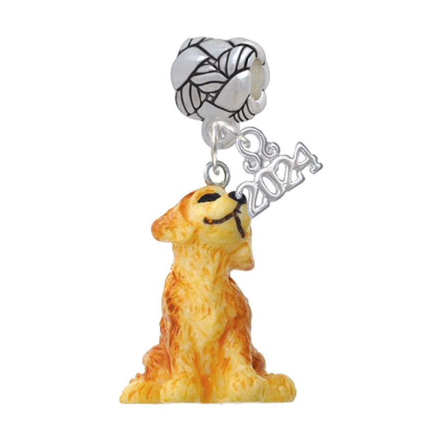 Delight Jewelry Resin Sitting Puppy Woven Rope Charm Bead Dangle with Year 2024 Image 1