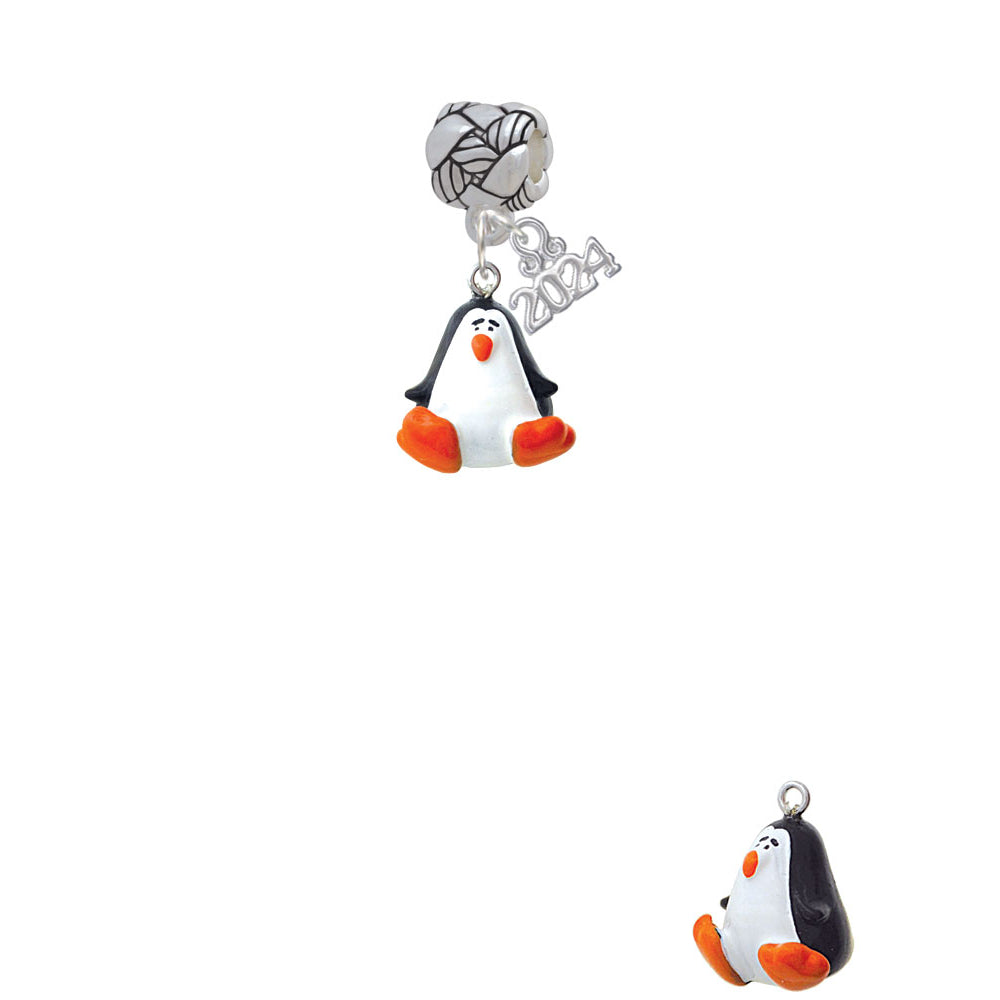 Delight Jewelry Resin Penguin Woven Rope Charm Bead Dangle with Year 2024 Image 2