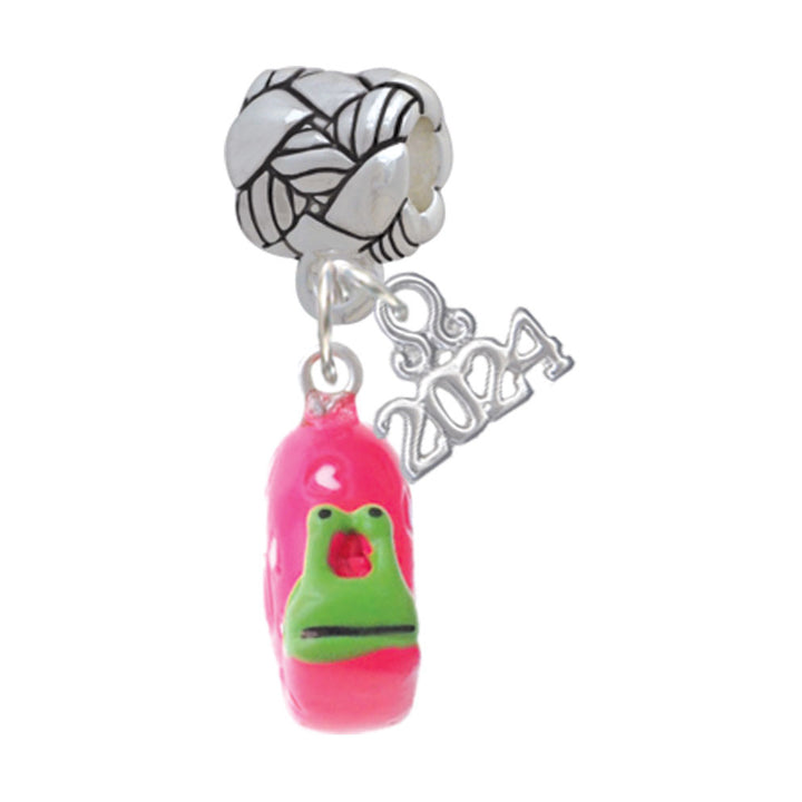 Delight Jewelry Resin Hot Pink Love Snail Woven Rope Charm Bead Dangle with Year 2024 Image 1