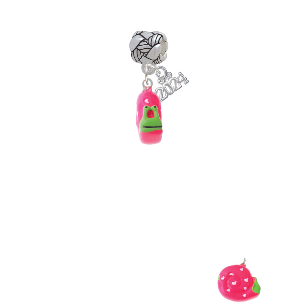 Delight Jewelry Resin Hot Pink Love Snail Woven Rope Charm Bead Dangle with Year 2024 Image 2