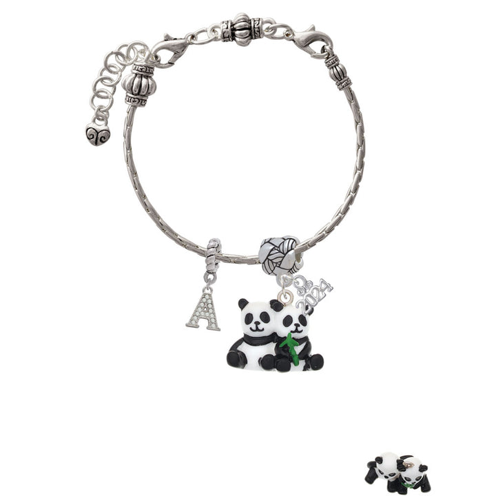Delight Jewelry Resin Panda Bear Best Friends Woven Rope Charm Bead Dangle with Year 2024 Image 3