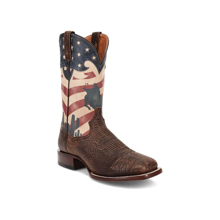 Dan Post Western Boots Mens Lane Bison Flag Leather Brown DP5035 Image 1