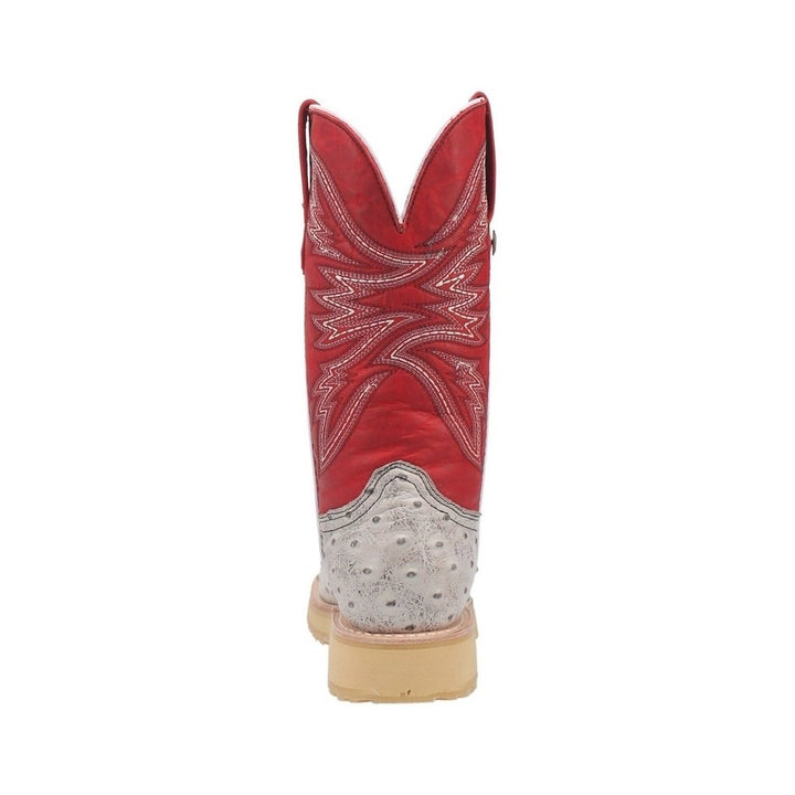 Dingo Western Boots Mens Kiwi Ostrich Print Pull On Round Toe DI606 Image 4