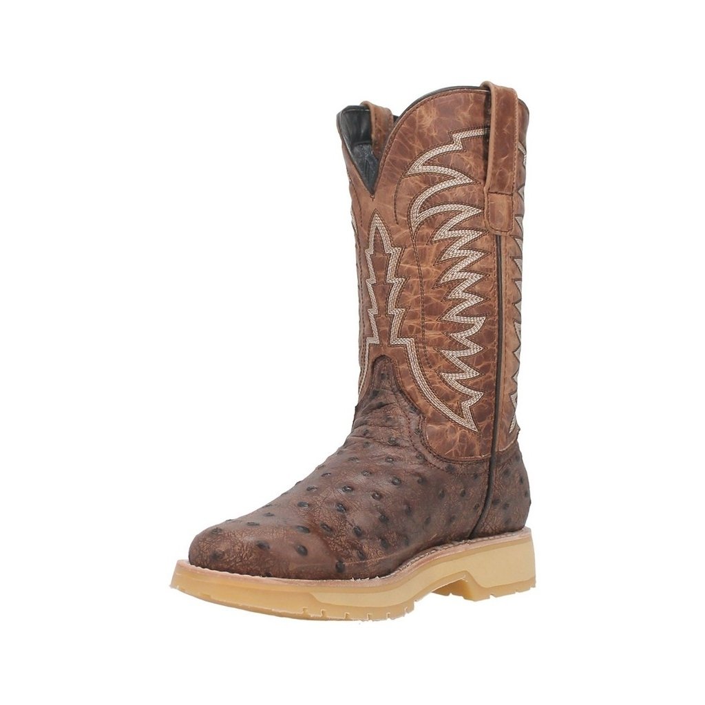 Dingo Western Boots Mens Kiwi Ostrich Print Pull On Round Toe DI606 Image 7