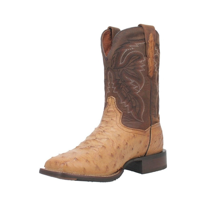 Dan Post Western Boots Mens 11" Alamosa Ostrich Sand Chocolate DP4184 Image 1