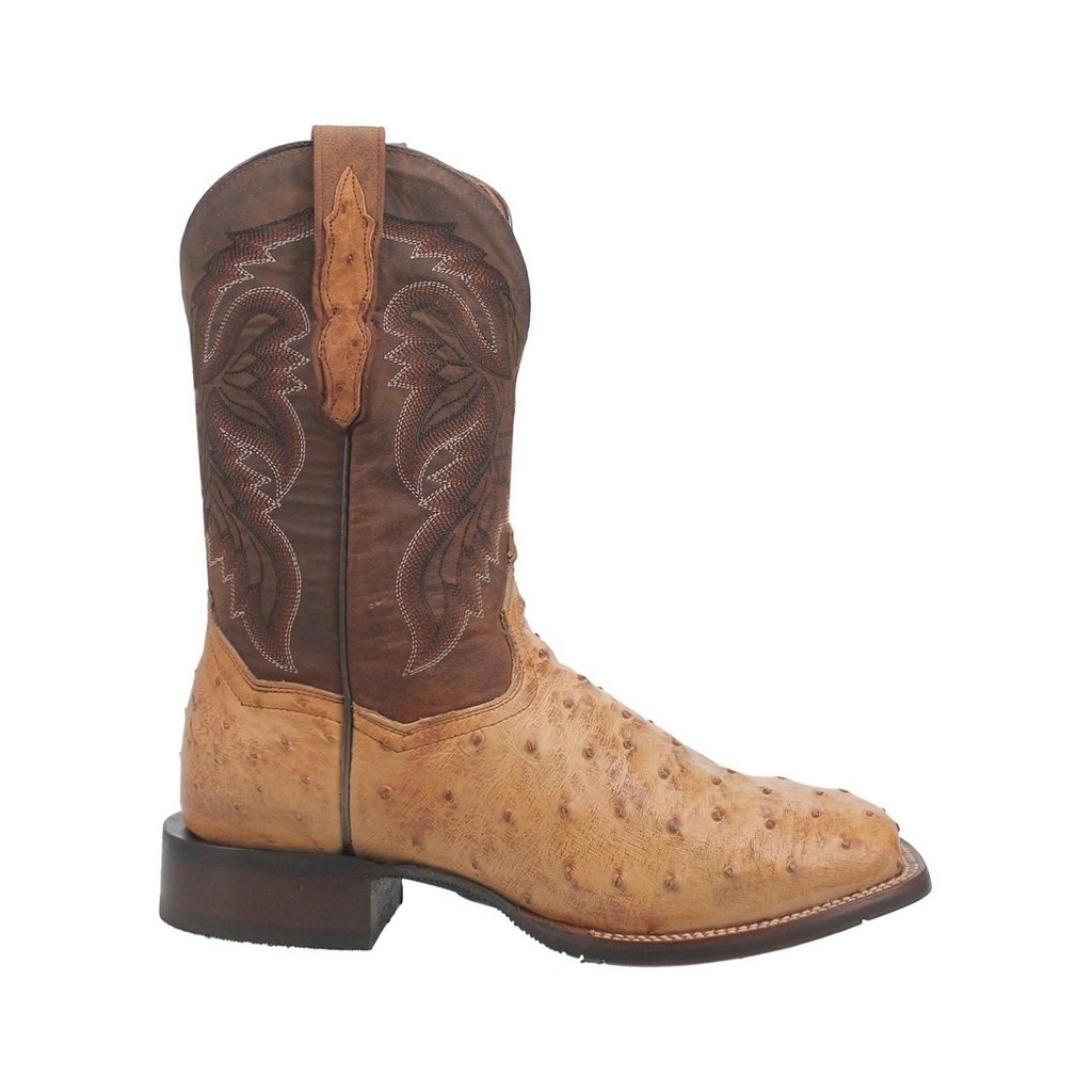 Dan Post Western Boots Mens 11" Alamosa Ostrich Sand Chocolate DP4184 Image 3