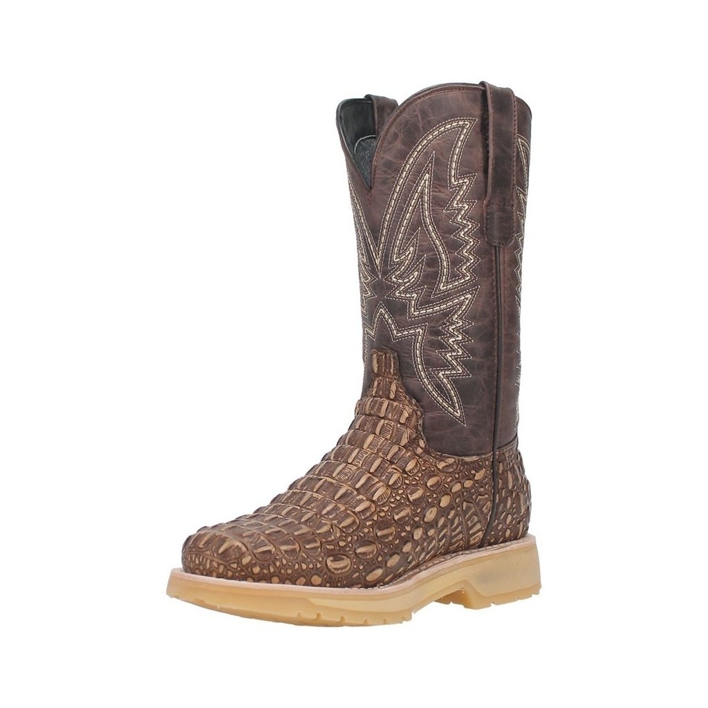 Dingo Western Boots Mens Death Valley Crocodile Round Toe Tan DI608 Image 1