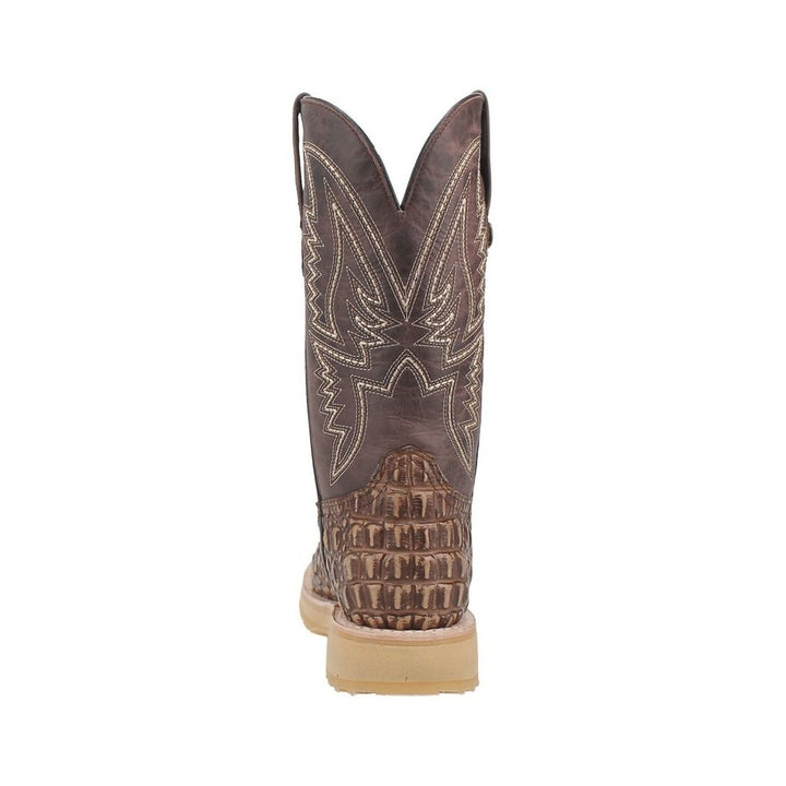 Dingo Western Boots Mens Death Valley Crocodile Round Toe Tan DI608 Image 4