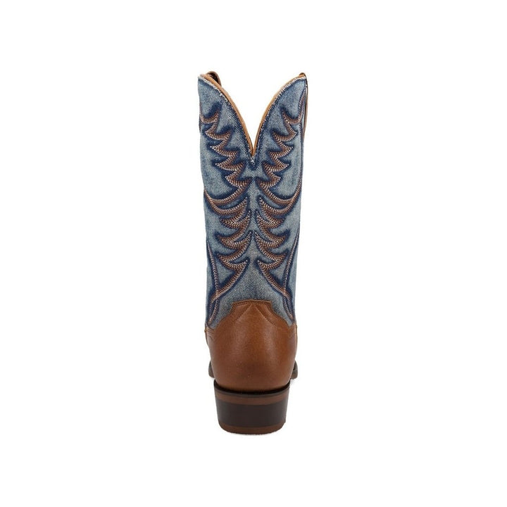 Dan Post Western Boots Mens Bullock Leather Tan Blue Denim DP3315 Image 4