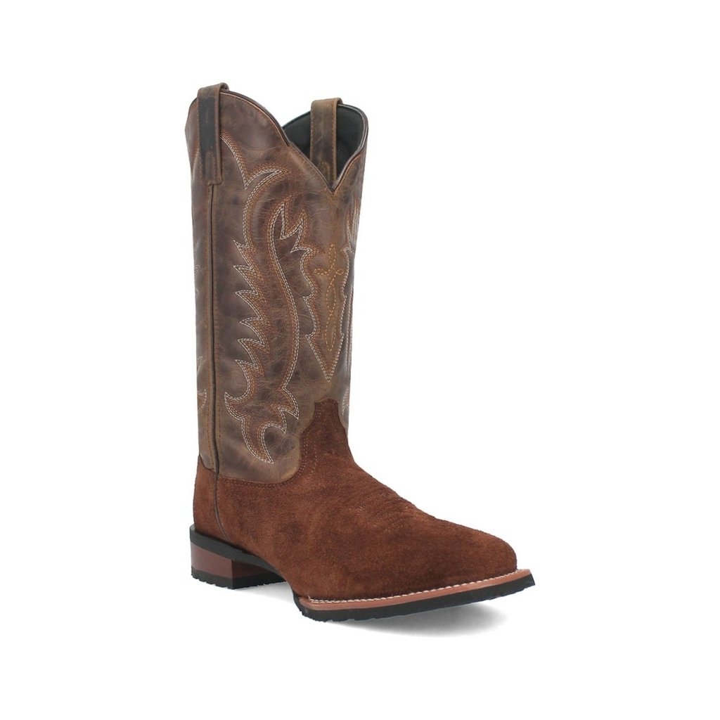 Laredo Western Boots Mens Rigid Leather Broad Square Toe Rust 7729 Image 1