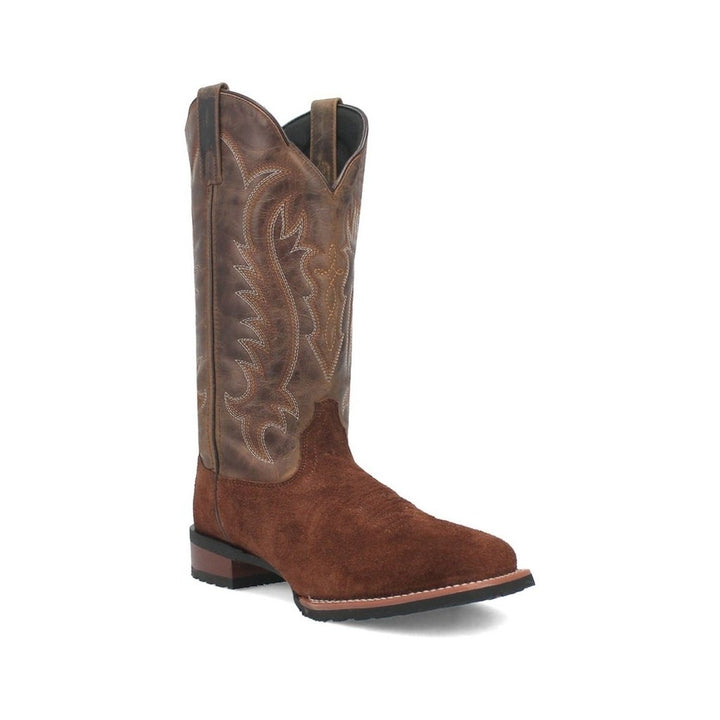 Laredo Western Boots Mens Rigid Leather Broad Square Toe Rust 7729 Image 1