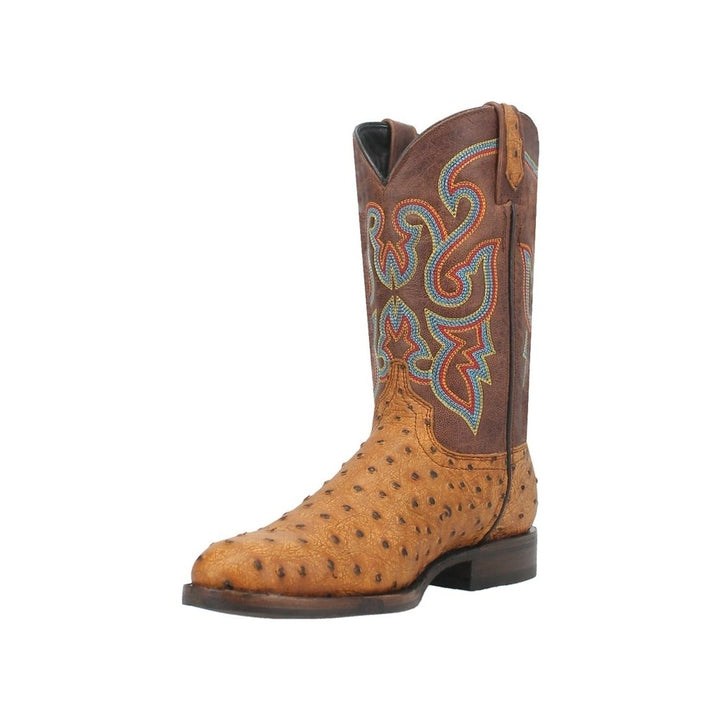 Dingo Western Boots Mens Ranger Ostrich Print Round Toe DI131 Image 7