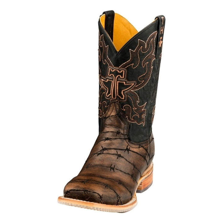 Tin Haul Western Boots Mens 11" Keep Out Black 14-020-0077-0393 BL Image 1