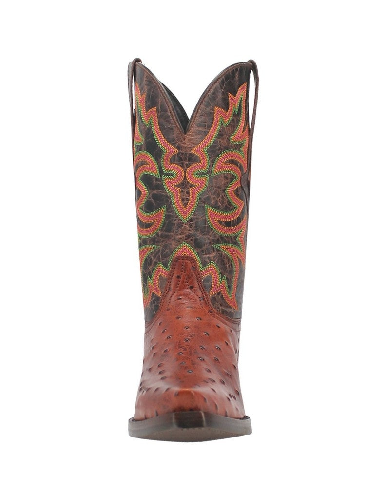 Dingo Western Boots Mens Outlaw Ostrich Print Snip Toe DI115 Image 2