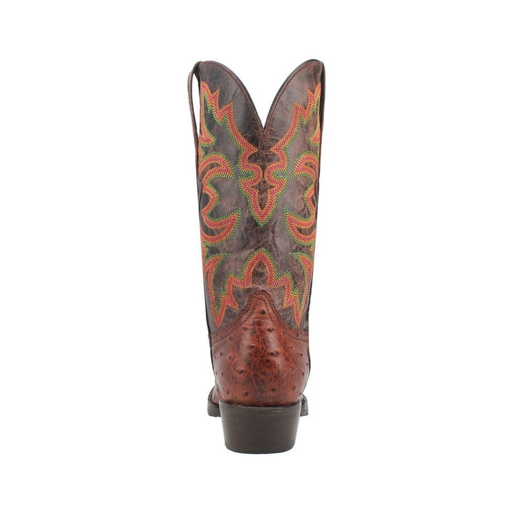 Dingo Western Boots Mens Outlaw Ostrich Print Snip Toe DI115 Image 4