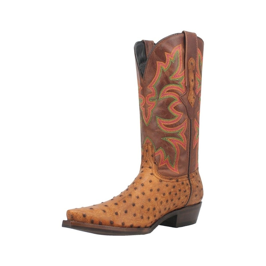 Dingo Western Boots Mens Outlaw Ostrich Print Snip Toe DI115 Image 8