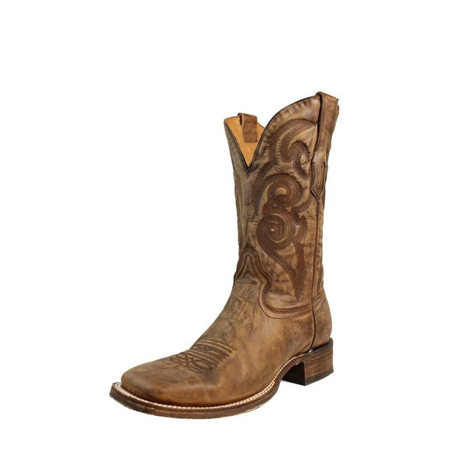 Corral Western Boots Mens Square Toe Block Heel Golden A3302 Image 1