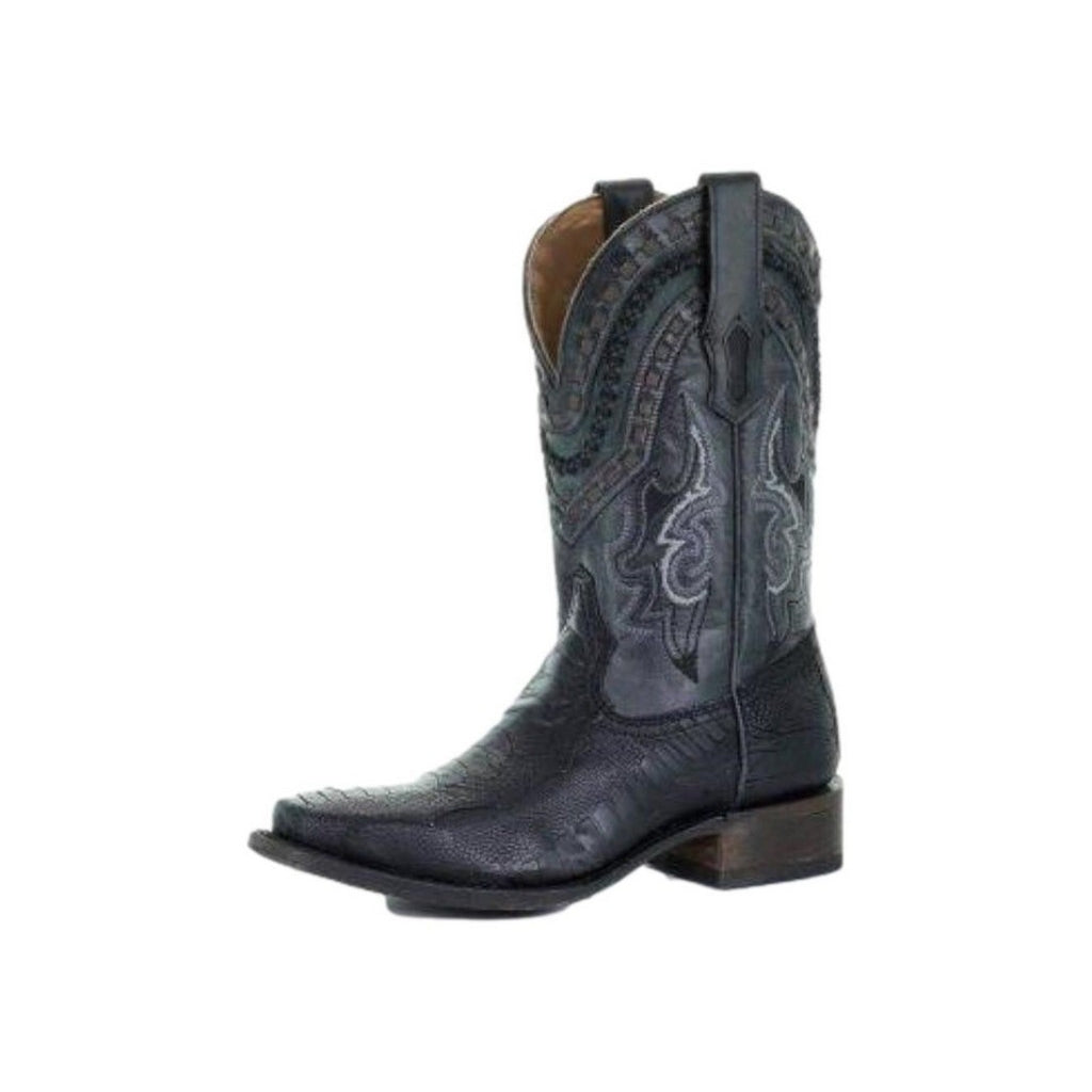 Corral Western Boots Mens Cowboy Ostrich Square Toe Black A3626 Image 1