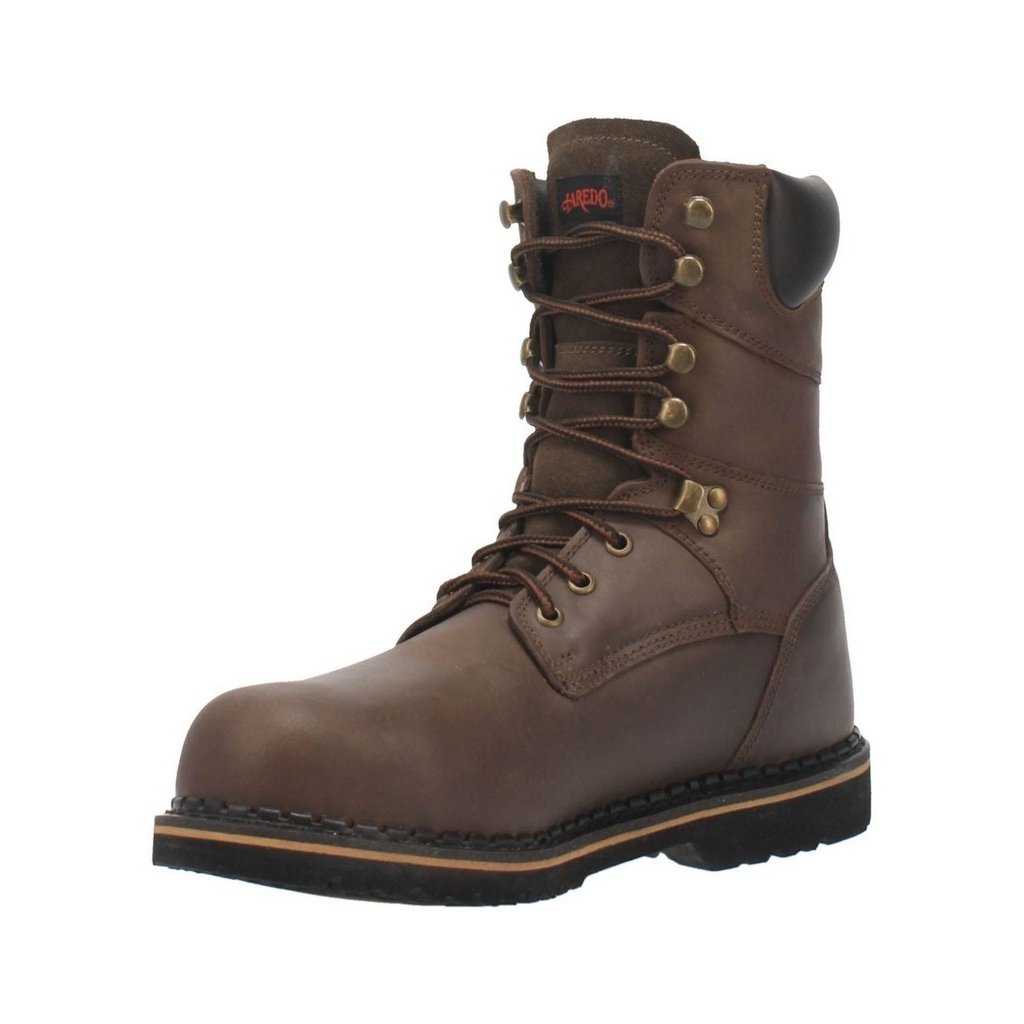 Laredo Work Boots Mens 8" Leather Steel Toe Lace Up Brown 88344 Image 1