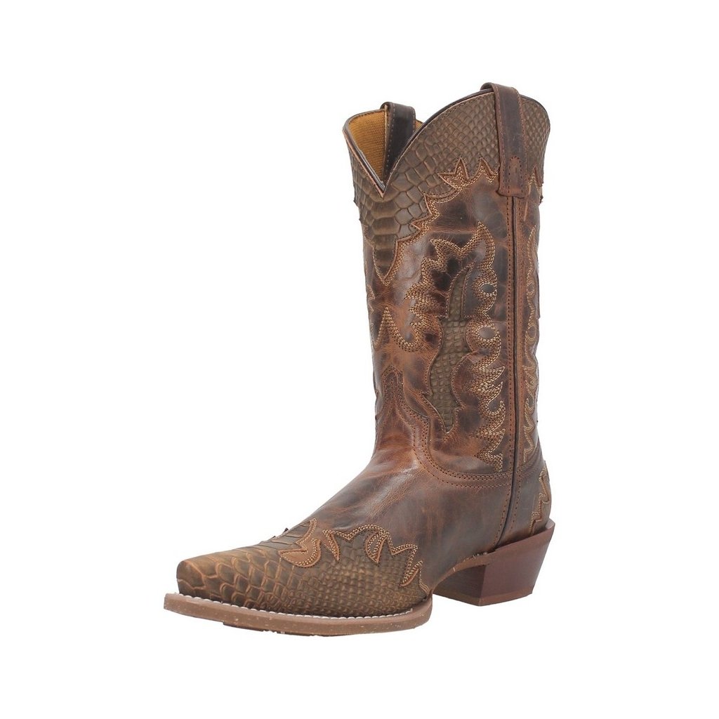 Laredo Western Boots Mens Olay Snip Toe Python Print Tan 68548 Image 1