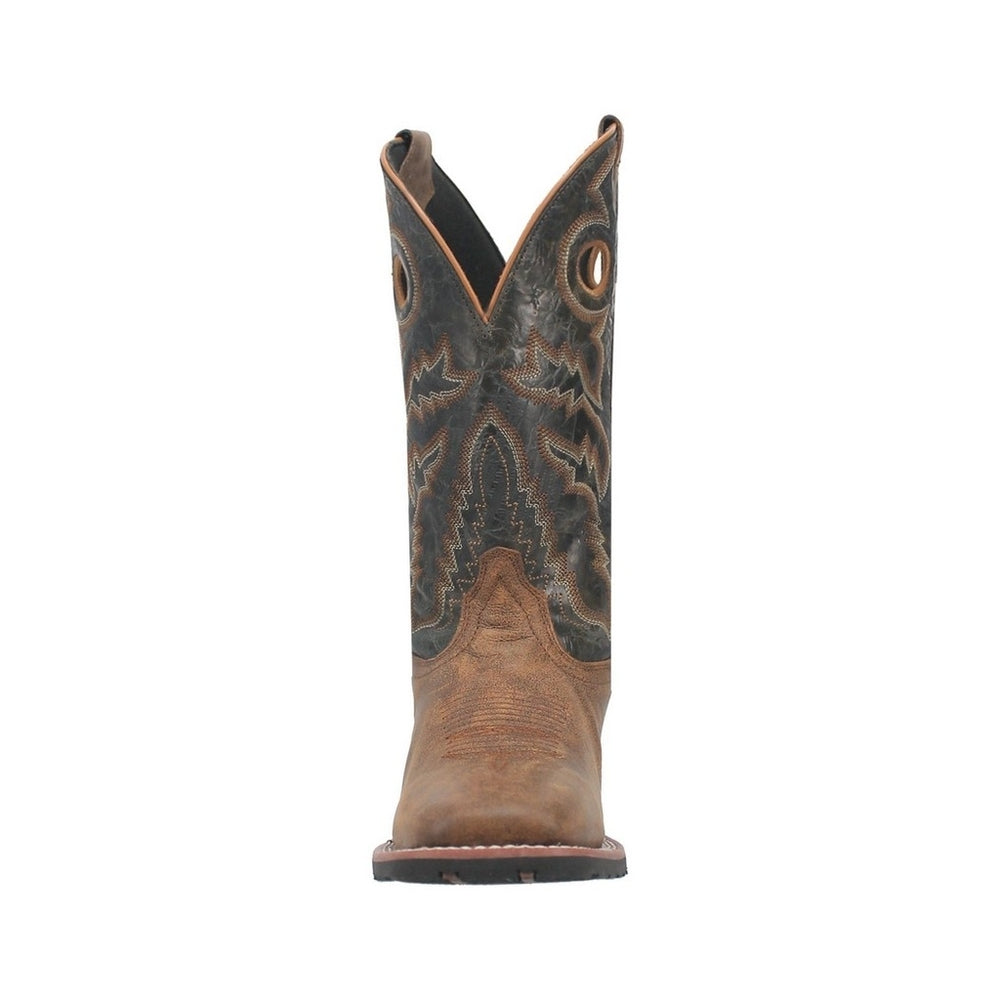 Laredo Western Boots Mens Kosar 12" Pull On Square Tan Black 7937 Image 2