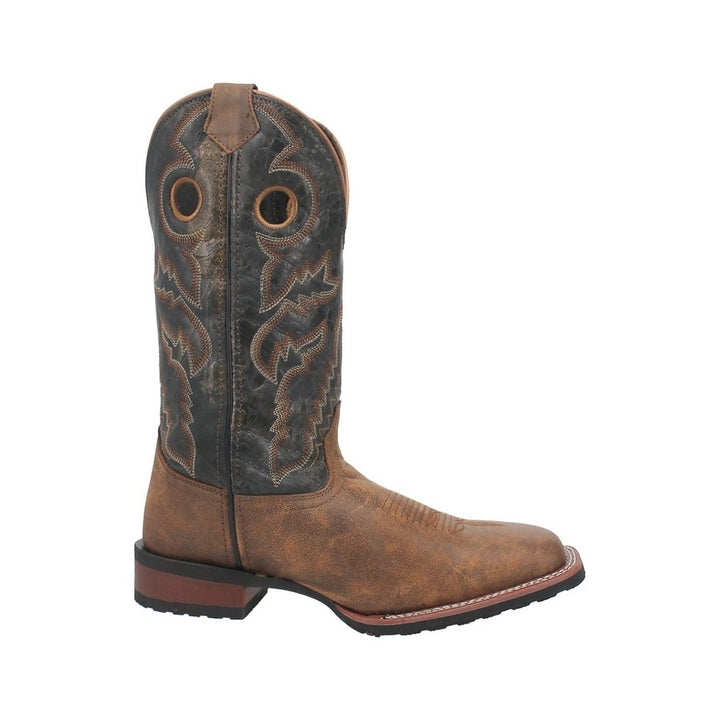 Laredo Western Boots Mens Kosar 12" Pull On Square Tan Black 7937 Image 3