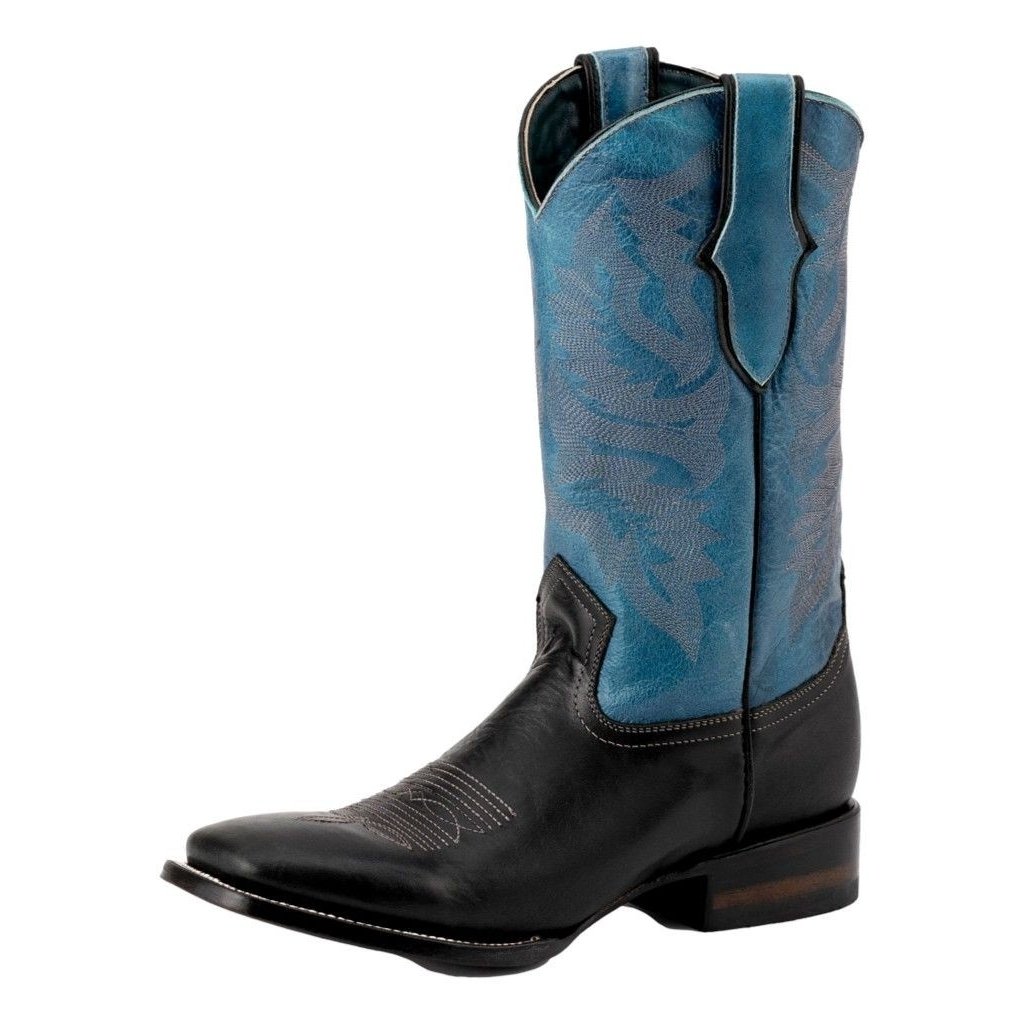 Ferrini Western Boots Mens Gunner 12" Square Toe Black Blue 12193-04 Image 1