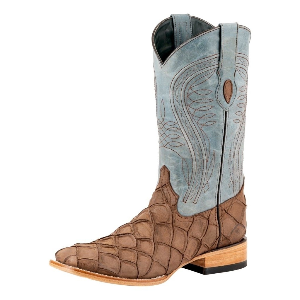 Ferrini Western Boots Mens Bronco Pirarucu Print Brown 43393-10 Image 1