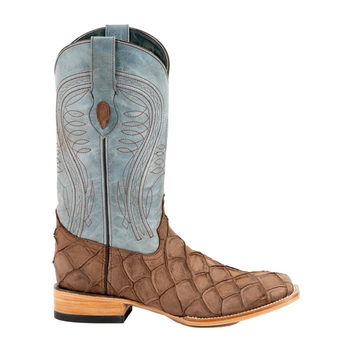 Ferrini Western Boots Mens Bronco Pirarucu Print Brown 43393-10 Image 2