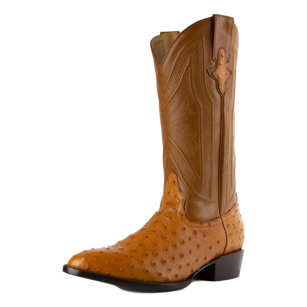 Ferrini Western Boots Mens Full Quill Ostrich Cognac 10111-02 Image 1