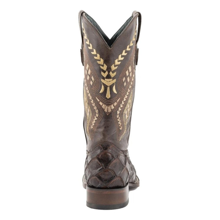 Ferrini Western Boots Mens Bronco Pirarucu Print Chocolate 43393-09 Image 4