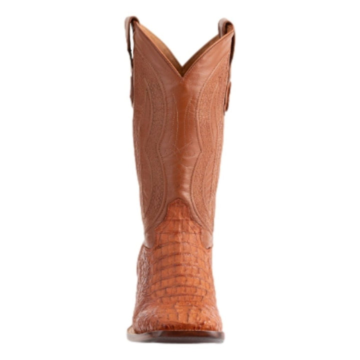 Ferrini Western Boots Mens Caiman Exotic Embroidered Cognac 10493-02 Image 2