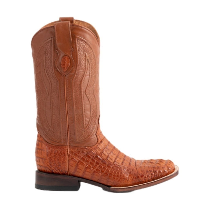 Ferrini Western Boots Mens Caiman Exotic Embroidered Cognac 10493-02 Image 3