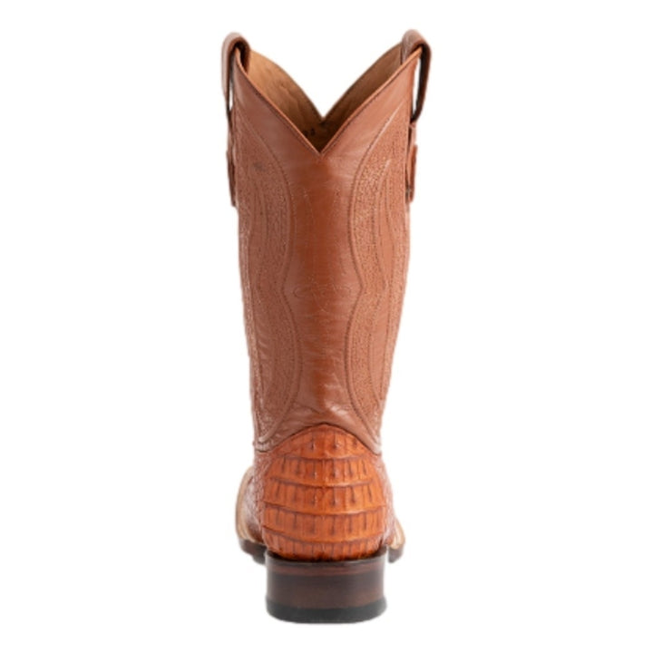 Ferrini Western Boots Mens Caiman Exotic Embroidered Cognac 10493-02 Image 4