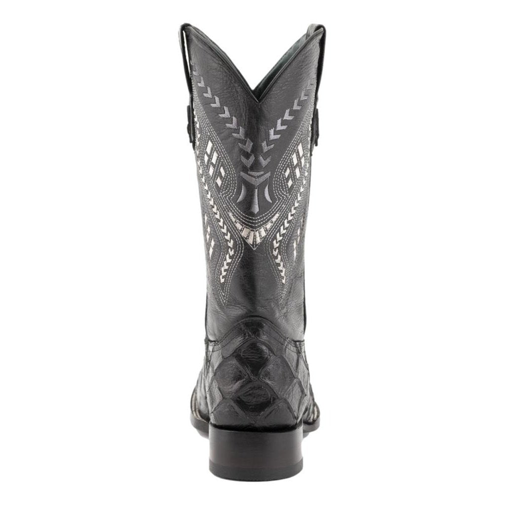 Ferrini Western Boots Mens Bronco Pirarucu Print Black 43393-04 Image 4