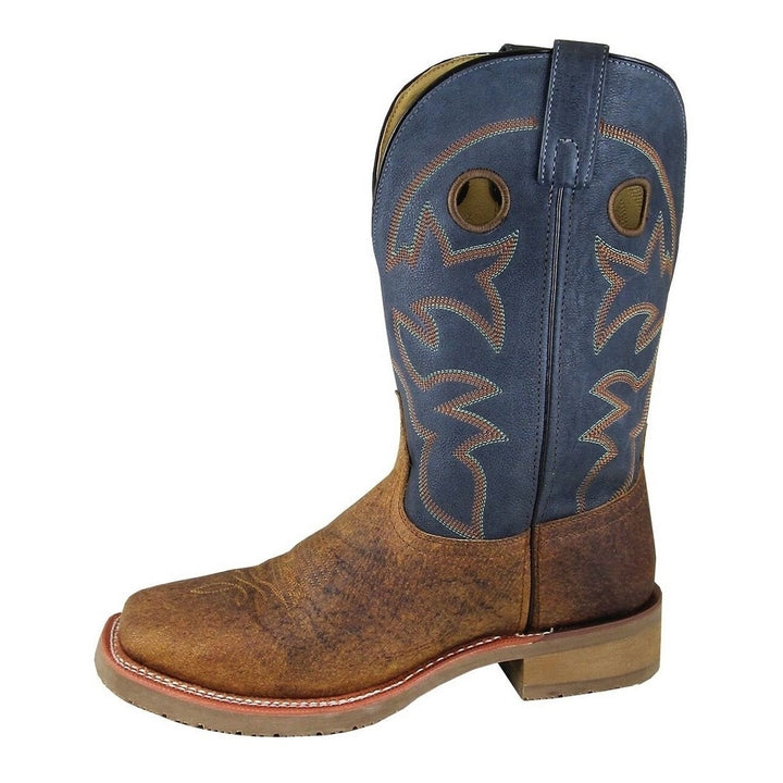 Smoky Mountain Western Boots Mens Parker Leather Brown Navy 4849 Image 1