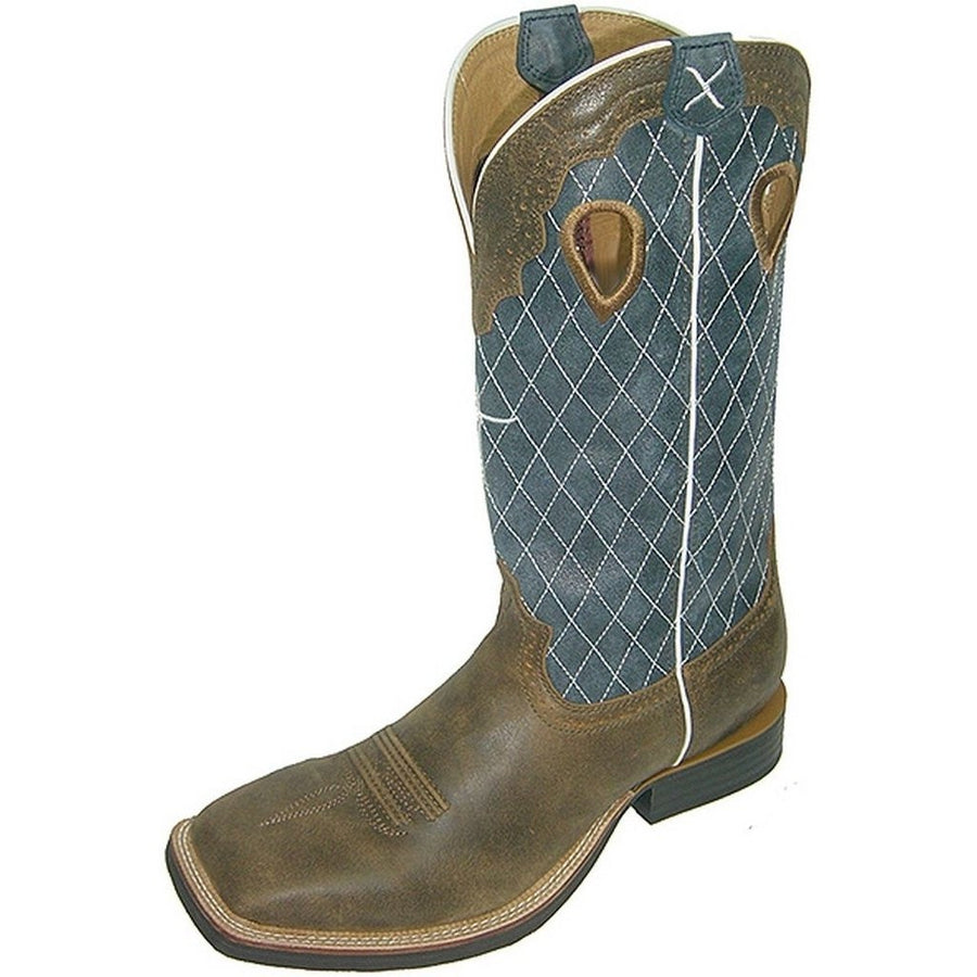 Twisted X Western Boots Mens Leather Ruff Stock Bomber Blue MRS0027 Image 1