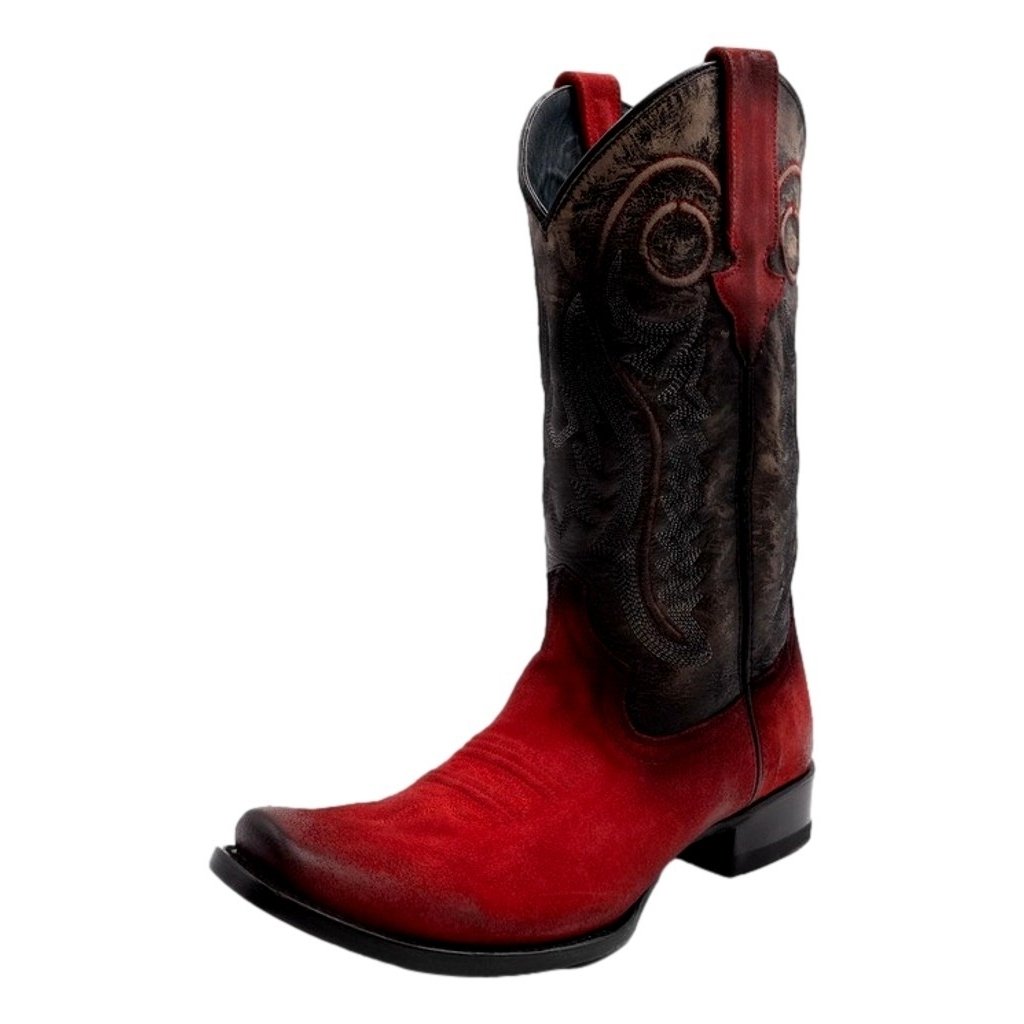 Ferrini Western Boots Mens Roughrider 13" Snip Toe Red 14371-22 Image 1