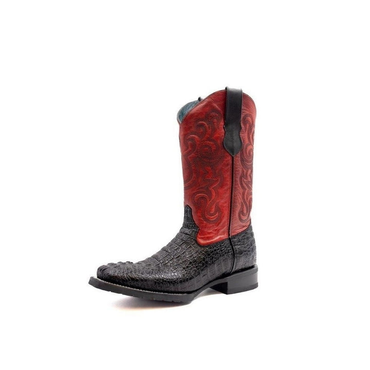 Ferrini Western Boots Mens Stampede Croc Print Black 40493-04 Image 1