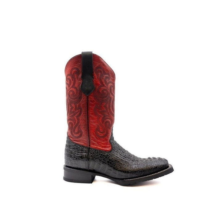 Ferrini Western Boots Mens Stampede Croc Print Black 40493-04 Image 3