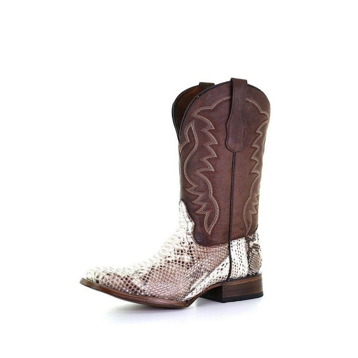 Circle G Western Boot Mens Python Embroidery Natural Brown L5740 Image 1