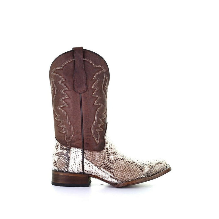 Circle G Western Boot Mens Python Embroidery Natural Brown L5740 Image 2