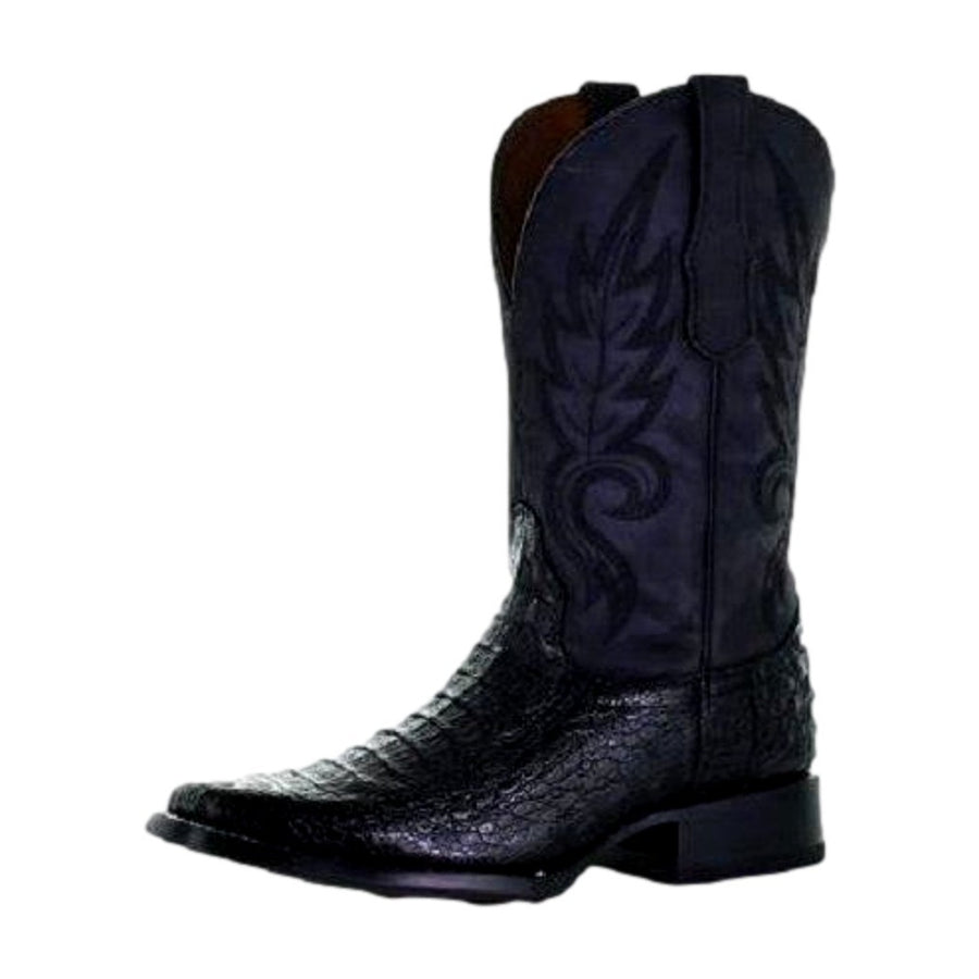 Circle G Western Boots Mens Caiman Embroidery Square Toe Black L5743 Image 1