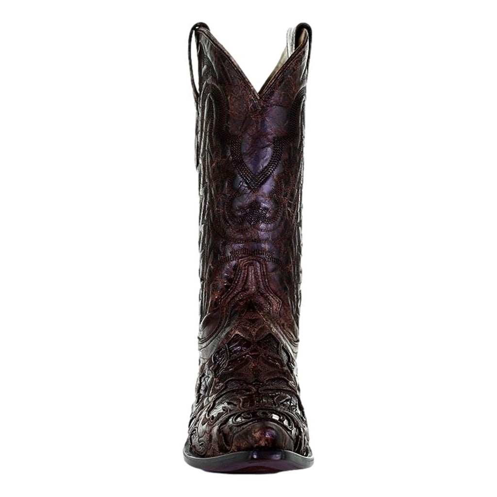 Corral Western Boots Mens Embroidery Alligator Inlay Brown A4115 Image 2