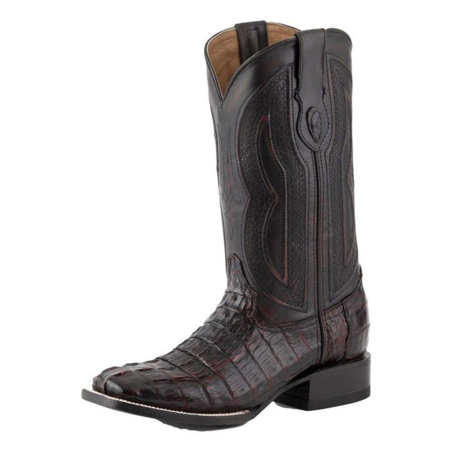 Ferrini Western Boots Mens Exotic Caiman Black Cherry 10493-08 Image 1