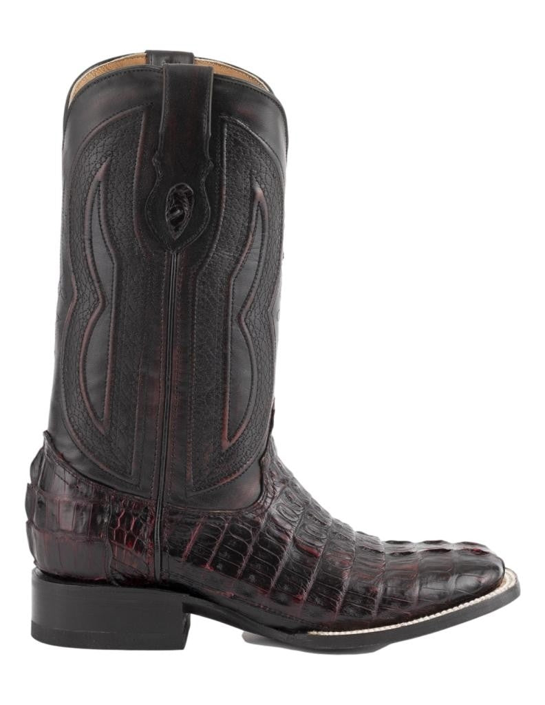 Ferrini Western Boots Mens Exotic Caiman Black Cherry 10493-08 Image 2