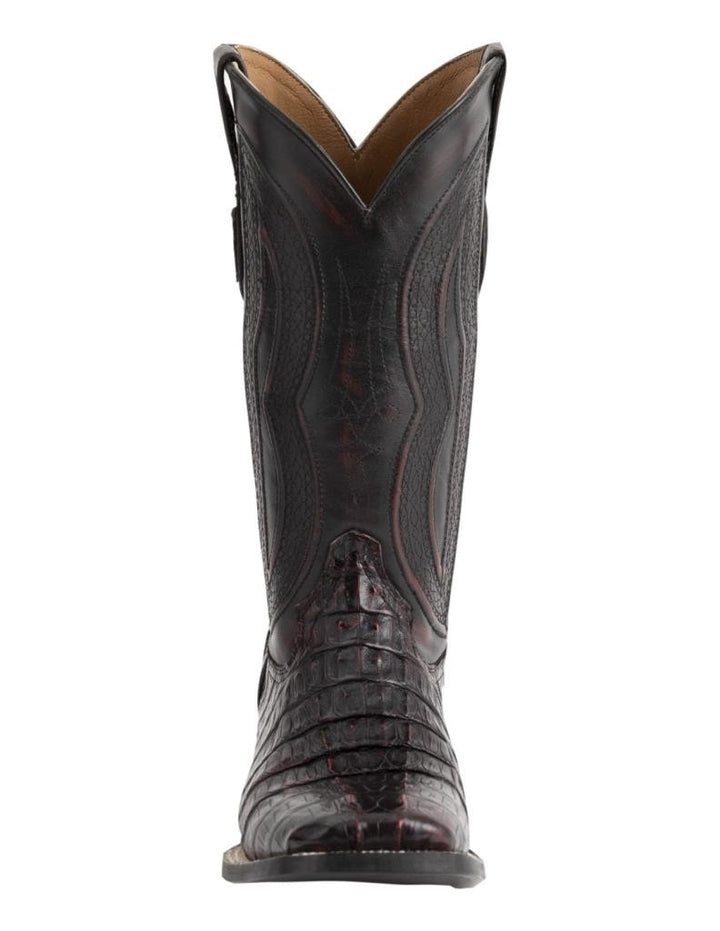 Ferrini Western Boots Mens Exotic Caiman Black Cherry 10493-08 Image 3