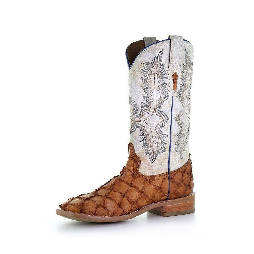 Corral Western Boots Mens Fish Pirarucu Embroidery Cognac A4050 Image 1