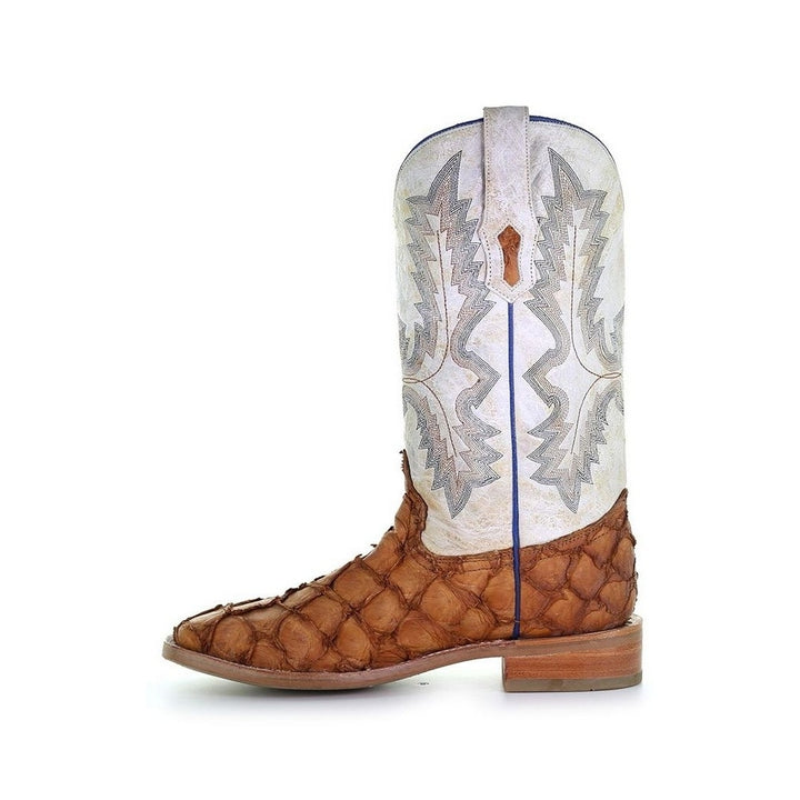 Corral Western Boots Mens Fish Pirarucu Embroidery Cognac A4050 Image 3